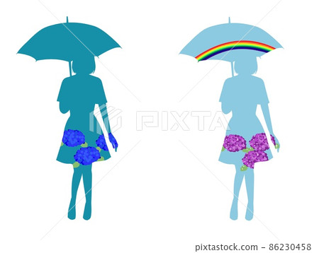 傘繡球花剪影 傘繡球花剪影 86230458