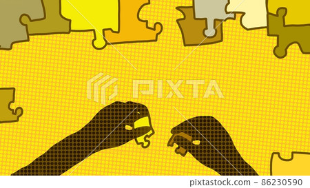 Puzzles and hands (background image) 86230590