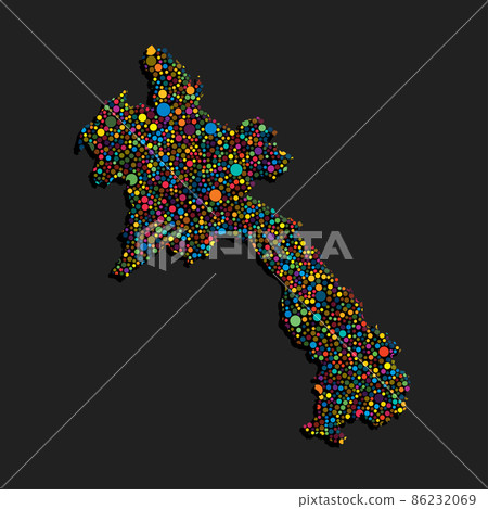 Creative map Laos from random color dots Creative map Laos from random color dots 86232069