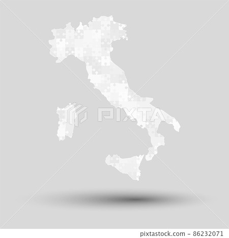 Vector Map Italy From Piece Puzzle Jigsaw Stock Illustration