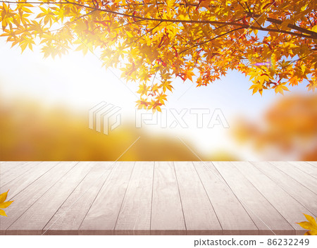 Table desk  and autumn background empty space for your product display 86232249