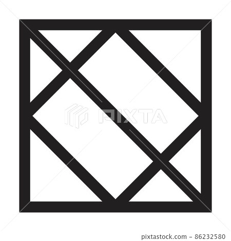 Abstract square geometric shape, modern and contemporary design art element for poster, wall art and print collections in a glyph vector illustration Abstract square geometric shape, modern and contemporary design art element for poster, wall art and print collections in a glyph vector illustration 86232580