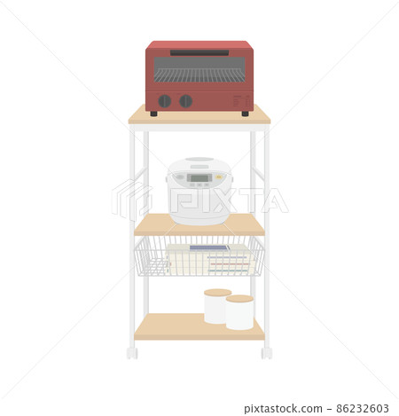 Illustration of kitchen wagon, kitchen rack 86232603
