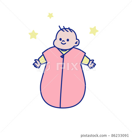 穿著睡衣的嬰兒插畫素材 穿著睡衣的嬰兒插畫素材 86233091