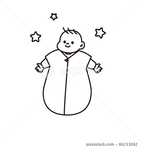 穿著睡衣的嬰兒插畫素材 穿著睡衣的嬰兒插畫素材 86233092