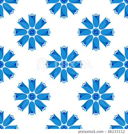 Azulejos portuguese traditional ornamental tile, blue and white seamless pattern Azulejos portuguese traditional ornamental tile, blue and white seamless pattern 86233112
