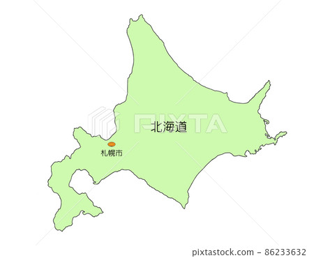 Map of Japan Hokkaido 86233632