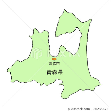 日本青森縣地圖-插圖素材[86233672] - PIXTA圖庫