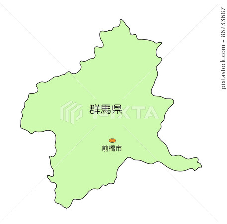 Japan Map Gunma Prefecture 86233687