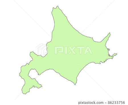 Map of Japan Hokkaido region No road name / office Green 86233756