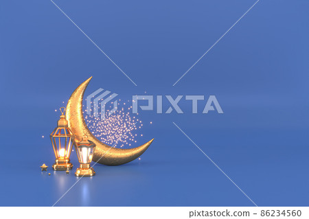 Ramadan Kareem Greeting Background Islamic 3d illustrator design 86234560