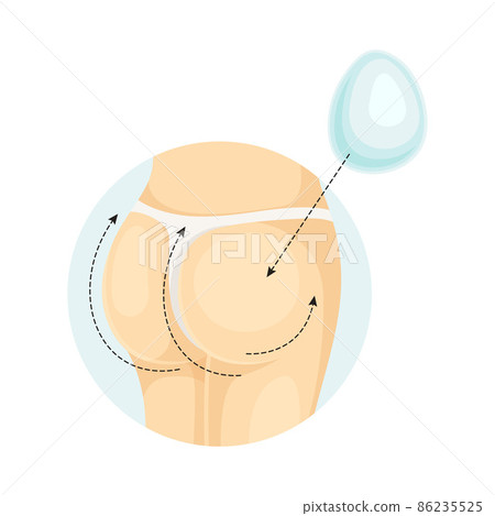 Female buttocks after correction of implants. Plastic surgery vector illustration Female buttocks after correction of implants. Plastic surgery vector illustration 86235525
