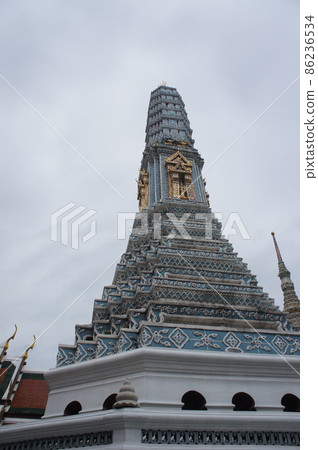 White indigo golden tower, Southeast Asian style architecture, art installation White indigo golden tower, Southeast Asian style architecture, art installation 86236534