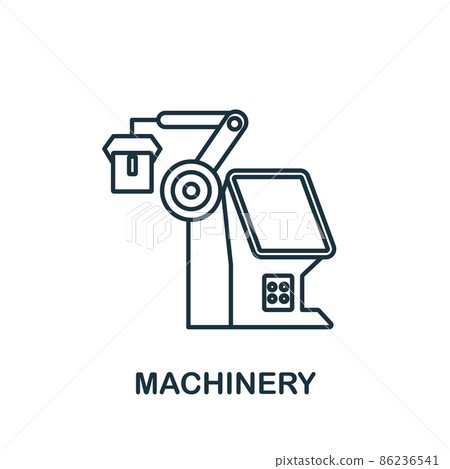 Machinery icon. Line element from collection. Linear Machinery icon sign for web design, infographics and more. Machinery icon. Line element from collection. Linear Machinery icon sign for web design, infographics and more. 86236541
