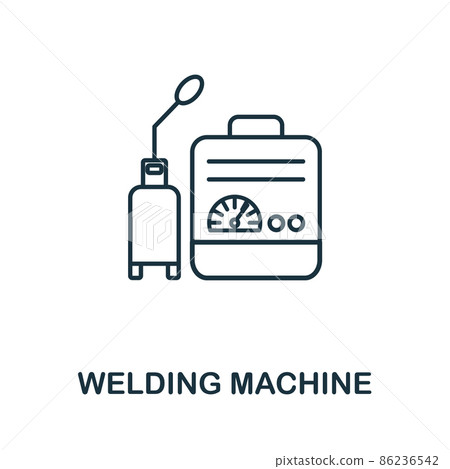 Welding Machine icon. Line element from machinery collection. Linear Welding Machine icon sign for web design, infographics and more. Welding Machine icon. Line element from machinery collection. Linear Welding Machine icon sign for web design, infographics and more. 86236542