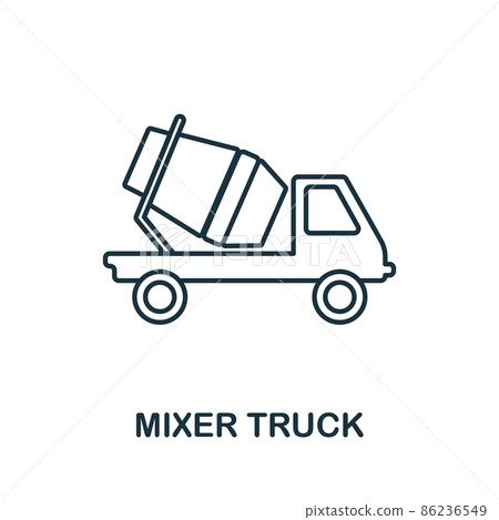 Mixer Truck icon. Line element from machinery collection. Linear Mixer Truck icon sign for web design, infographics and more. Mixer Truck icon. Line element from machinery collection. Linear Mixer Truck icon sign for web design, infographics and more. 86236549