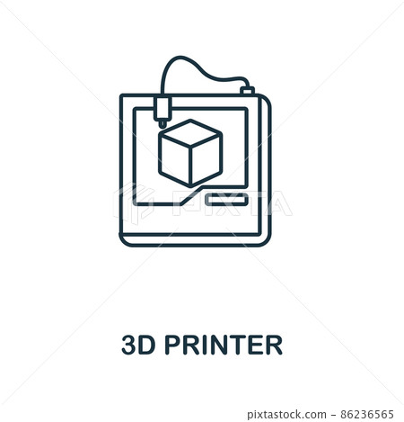 3D Printer icon. Line element from machinery... - Stock Illustration ...