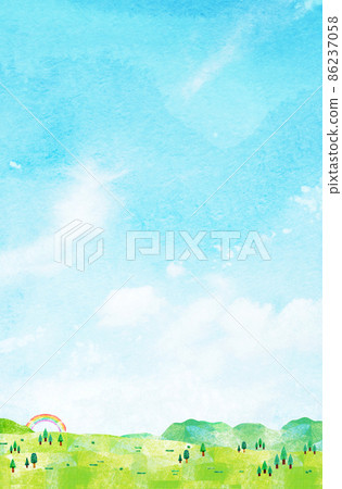 櫻花背景材料水彩插圖拼貼 86237058