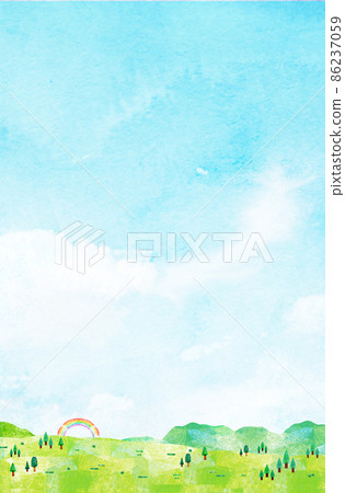 櫻花背景材料水彩插圖拼貼 86237059