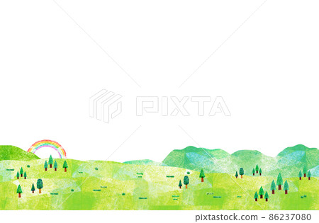 Sakura background material watercolor illustration collage 86237080