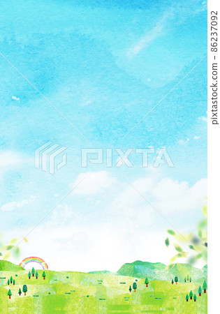 Sakura background material watercolor illustration collage Sakura background material watercolor illustration collage 86237092