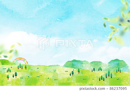 櫻花背景材料水彩插圖拼貼 86237095