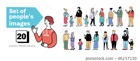 許多人的簡單插圖 86237130