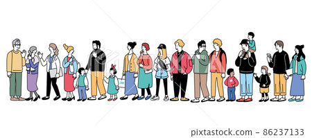 許多人的簡單插圖 86237133