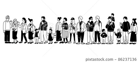 許多人的簡單插圖 86237136