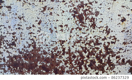 Texture of old metal rusty wall with cracked paint 86237329
