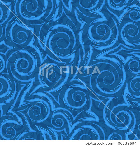 Stock blue seamless vector pattern of spirals... - Stock Illustration ...