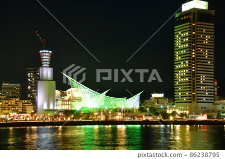 建設中的神戶港塔投影映射測試照明 86238795