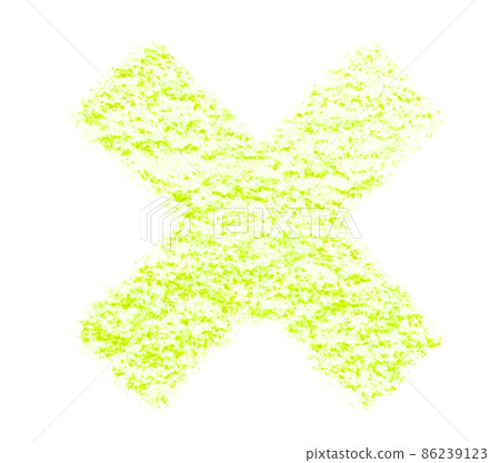 X symbol illustration drawn with crayon Yellow-green with pass Other colors available X symbol illustration drawn with crayon Yellow-green with pass Other colors available 86239123