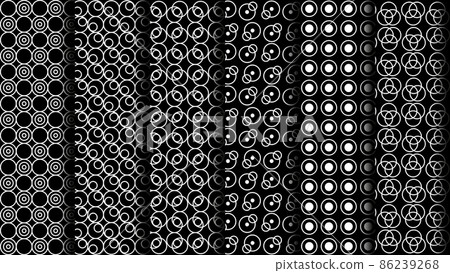 Set of Black and White Seamless Patterns. Trendy Ornaments. Rounded Collection Set of Black and White Seamless Patterns. Trendy Ornaments. Rounded Collection 86239268