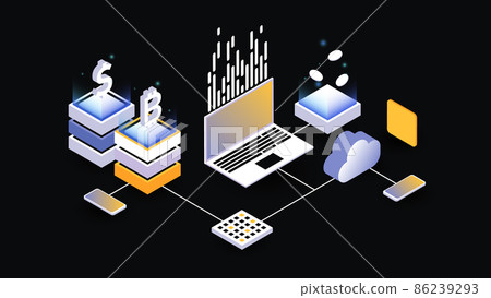 Isometric Blockchain and Cryptocurrency Concept Isometric Blockchain and Cryptocurrency Concept 86239293