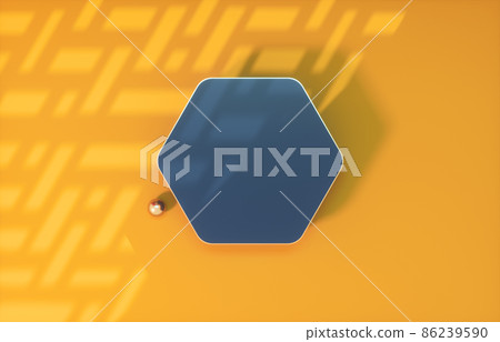 Chinese background with podium for product display. 3d rendering. Top view. Flat lay. 86239590