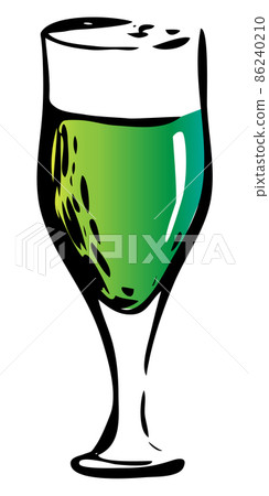 Saint Patrick Day special Irish Tulip goblet green beer glass. Hand drawn ink style graphics illustration. Craft draft beer event festival poster, banner ir stickers, pub bar restaurant menu. Saint Patrick Day special Irish Tulip goblet green beer glass. Hand drawn ink style graphics illustration. Craft draft beer event festival poster, banner ir stickers, pub bar restaurant menu. 86240210