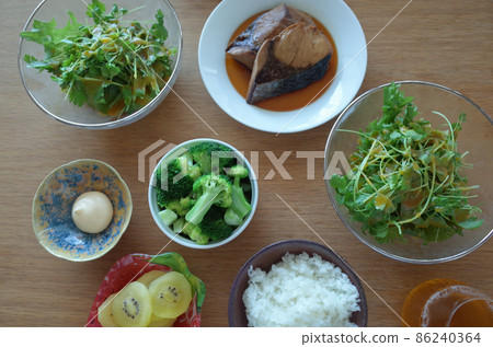 Healthy meal with plenty of vegetables Healthy meal with plenty of vegetables 86240364