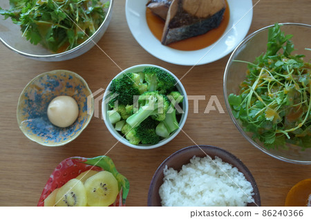 Healthy meal with plenty of vegetables Healthy meal with plenty of vegetables 86240366