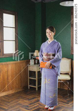 50多歲的江戶小紋女 50多歲的江戶小紋女 86240375