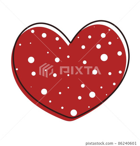 Red heart in white peas isolated vector illustration 86240601
