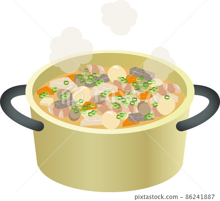Pork soup in a pot 86241887