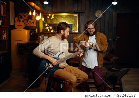 Guitar training music lesson at professional studio 86243158