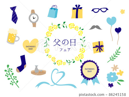 A set of simple and flat Father's Day illustrations A set of simple and flat Father's Day illustrations 86245158