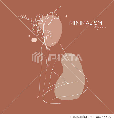 Continuous line, drawing of woman face, fashion concept, woman beauty minimalist with geometric doodle Abstract floral elements pastel colors. One line continuous drawing. vector illustration Continuous line, drawing of woman face, fashion concept, woman beauty minimalist with geometric doodle Abstract floral elements pastel colors. One line continuous drawing. vector illustration 86245309