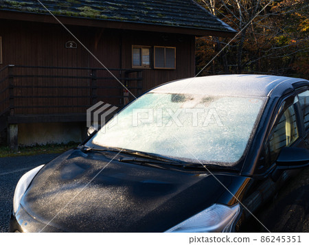Frost on the windshield 86245351