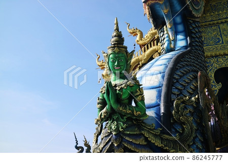 thai deities green blue religious deities blue temple 86245777