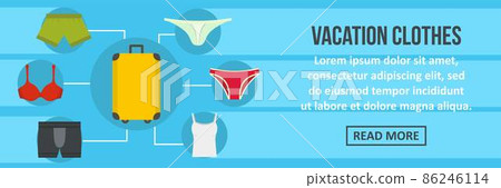Vacation clothes banner horizontal concept Vacation clothes banner horizontal concept 86246114