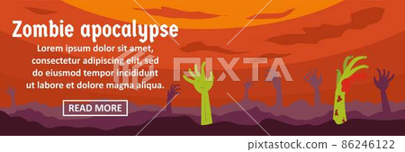 Zombie apocalypse banner horizontal concept Zombie apocalypse banner horizontal concept 86246122