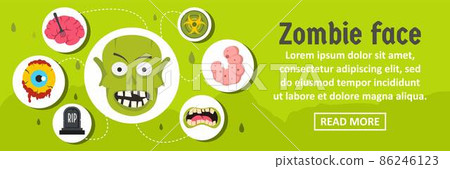 Zombie face banner horizontal concept Zombie face banner horizontal concept 86246123